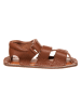 lamino Leren barefootsandalen lichtbruin