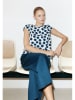 More & More Blouse wit/donkerblauw