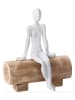 heine home Figurka dekoracyjna w kolorze biało-jasnobrązowym - 16,5 x 19,5 x 10,5 cm