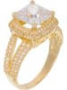 OR ÉCLAT Gouden ring "Carré d'Amour" met zirkonia's