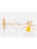 L instant d Or Gouden oorstekers "Little Butterfly"
