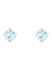 L instant d Or Gold-Ohrstecker "Puces Topaze bleue" mit Edelsteinen