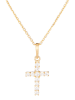 OR ÉCLAT Gold-Anhänger "Croix Vérité" mit Edelsteinen