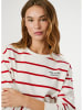 Pepe Jeans Sweatshirt "Bienna" in Creme/ Rot