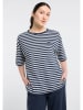 ELBSAND Shirt "Kia" in Dunkelblau/ Weiß