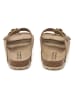 JOLANA & FENENA Leren slippers lichtbruin