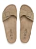 JOLANA & FENENA Skórzane klapki w kolorze khaki