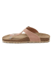 JOLANA & FENENA Leren teenslippers lichtroze