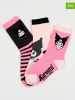 Sanrio 3er-Set: Socken "Kuromi" in Pink/ Schwarz