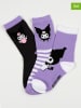 Sanrio Skarpety (3 pary) "Kuromi" w kolorze czarno-fioletowym