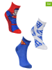 Superman Skarpety (3 pary) "Spider-Man" w kolorze czerwono-niebiesko-białym