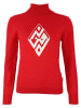 Peak Mountain Rollkragenpullover in Rot/ Weiß