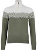 Peak Mountain Sweter "Akar" w kolorze oliwkowo-białym