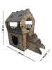 Paws&Whiskers Kattenhuis grijs/lichtbruin - (B)34 x (H)86 x (D)65 cm