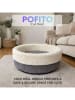 Paws&Whiskers Katzenbett ''Pofito'' in Creme/ Dunkelgrau - (H)22 x Ø 50 cm