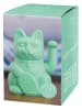 Donkey Figurka dekoracyjna "Lucky Cat" w kolorze zielonym - wys. 15 cm