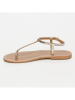 Les BAGATELLES Leren teensandalen "Alberti" goudkleurig