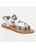 Les BAGATELLES Leren sandalen "Arianna" zilverkleurig