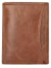 DOUBLE-D Leren portemonnee lichtbruin - (B)9 x (H)12 x (D)2 cm