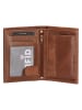 DOUBLE-D Leren portemonnee lichtbruin - (B)9 x (H)12 x (D)2 cm