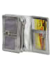 DOUBLE-D Leren portemonnee zilverkleurig - (B)10 x (H)8 x (D)2 cm