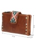 micmacbags Leren portemonnee lichtbruin - (B)17 x (H)10 x (D)3 cm
