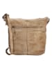 HIDE & STITCHES Leren schoudertas beige - (B)29 x (H)24 x (D)10 cm