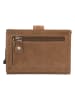 HIDE & STITCHES Leren portemonnee lichtbruin - (B)8 x (H)10 x (D)1,5 cm