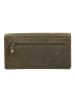 HIDE & STITCHES Leder-Geldbörse in Khaki - (B)15,3 x (H)9 x (T)3 cm