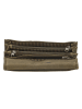 HIDE & STITCHES Leren portemonnee kaki - (B)15,3 x (H)9 x (D)3 cm
