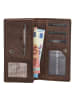 HIDE & STITCHES Leren portemonnee bruin - (B)15,3 x (H)9 x (D)3 cm