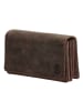 HIDE & STITCHES Leren portemonnee bruin - (B)15,3 x (H)9 x (D)3 cm