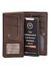 HIDE & STITCHES Leren portemonnee bruin - (B)15,3 x (H)9 x (D)3 cm