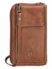 HIDE & STITCHES Leder-Handytasche in Cognac - (B)11,5 x (H)19 x (T)3 cm