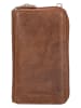 HIDE & STITCHES Leren smartphonetas cognackleurig - (B)11,5 x (H)19 x (D)3 cm
