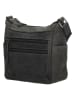 HIDE & STITCHES Leren schoudertas zwart - (B)24 x (H)22 x (D)10 cm