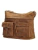 HIDE & STITCHES Leder-Umhängetasche in Braun - (B)29 x (H)25 x (T)10 cm