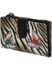 HAPPY WALLET Skórzany portfel "Hand painted" w kolorze kremowo-czarnym - 18 x 9,5 x 2,5 cm