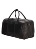 HIDE & STITCHES Leren weekendtas zwart - (B)54 x (H)32 x (D)21 cm