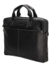 HIDE & STITCHES Leder-Businesstasche in Schwarz  - (B)42 x (H)33 x (T)6 cm