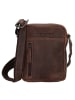 HIDE & STITCHES Leder-Umhängetasche in Braun - (B)14,5 x (H)18 x (T)5,5 cm