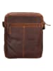 HIDE & STITCHES Leder-Umhängetasche in Cognac - (B)21 x (H)24 x (T)5 cm