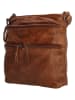 HIDE & STITCHES Leder-Umhängetasche in Cognac - (B)27,5 x (H)28 x (T)4 cm