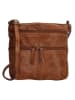HIDE & STITCHES Leder-Umhängetasche in Hellbraun - (B)20 x (H)22 x (T)3 cm