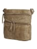 HIDE & STITCHES Leren schoudertas beige - (B)20 x (H)22 x (D)3 cm