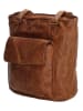 HIDE & STITCHES Leren rugzak cognackleurig - (B)26,5 x (H)23 x (D)10 cm