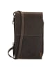 HIDE & STITCHES Leren smartphonetas bruin - (B)11 x (H)20 x (D)3 cm