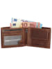 HIDE & STITCHES Leren portemonnee lichtbruin - (B)8 x (H)10 x (D)1,5 cm