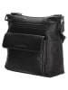 HIDE & STITCHES Leren schoudertas zwart - (B)24 x (H)25 x (D)10 cm