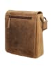 HIDE & STITCHES Leder-Umhängetasche in Hellbraun - (B)21 x (H)22 x (T)6,5 cm